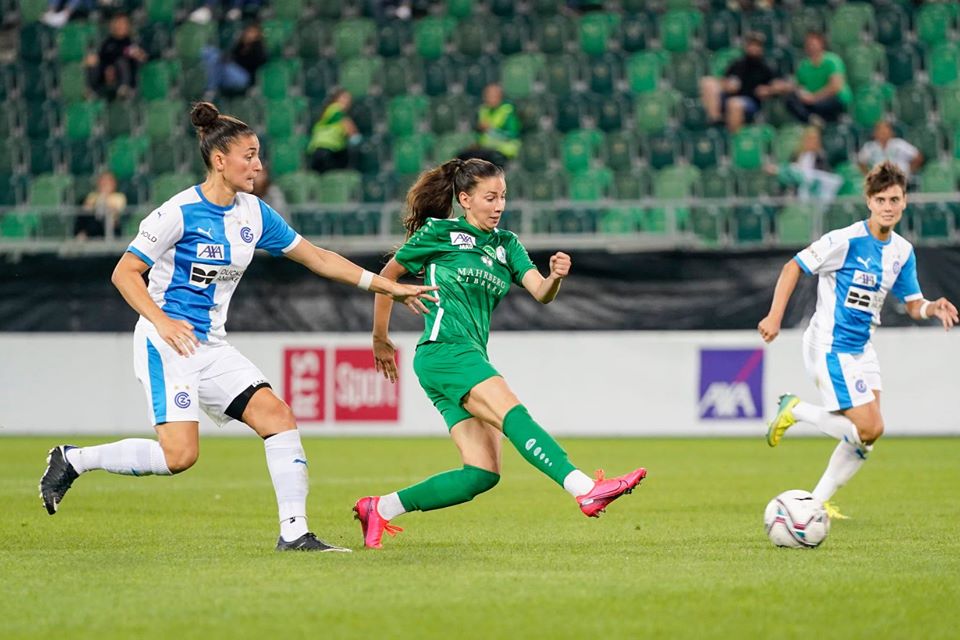 FCSG_1879's tweet photo. Die Frauen vom FC St.Gallen-Staad gewinnen bei der Saisoneröffnung der AXA Women’s Super League mit 2:0 gegen die @GCFrauen. 👉https://t.co/CDrFdLRRRY

#GrüewissImHerz #awsl #fcsggcz https://t.co/4L33RERXH3