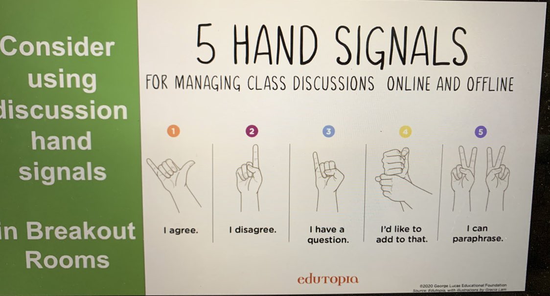 Saw this in a zoom meeting and thought it was a great idea! Teaching with Zoom... teach some sign language! #KCSOSlearns