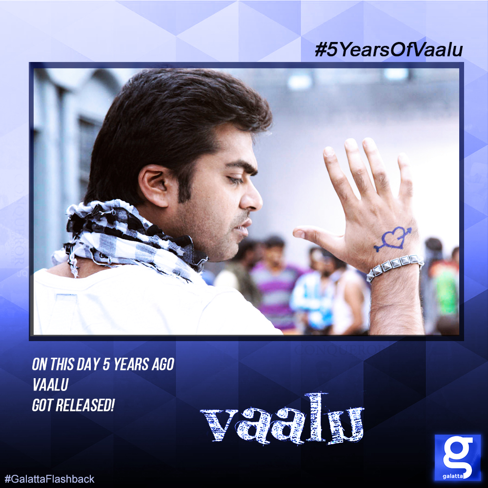 galattadotcom's tweet photo. On this day 5 Years ago, #Vaalu got released
#STR #Simbu #Hansika @vijayfilmaker @MusicThaman #5YearsOfVaalu #GalattaFlashBack https://t.co/pN3VNncsuo