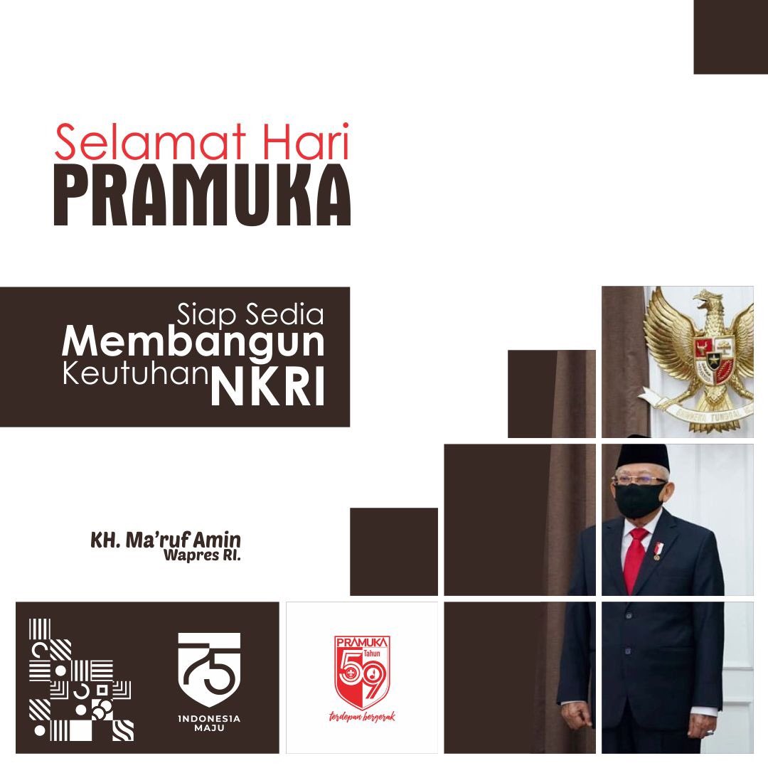 Kiyai_MarufAmin's tweet photo. Gerakan Pramuka harus terus dibina sebagai wadah pembentukan nasionalisme, patriotisme dan membangun karakter bangsa (national character building). https://t.co/eGahEwT6GX