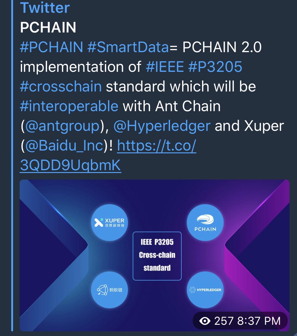 jasonli99585278's tweet photo. @TheLeoBoss $PI #Pchain2.0 shine through 1st #DCEP #CCC #Crosschainstandard #Smartdata #Oracles https://t.co/h0JQo3H4cH