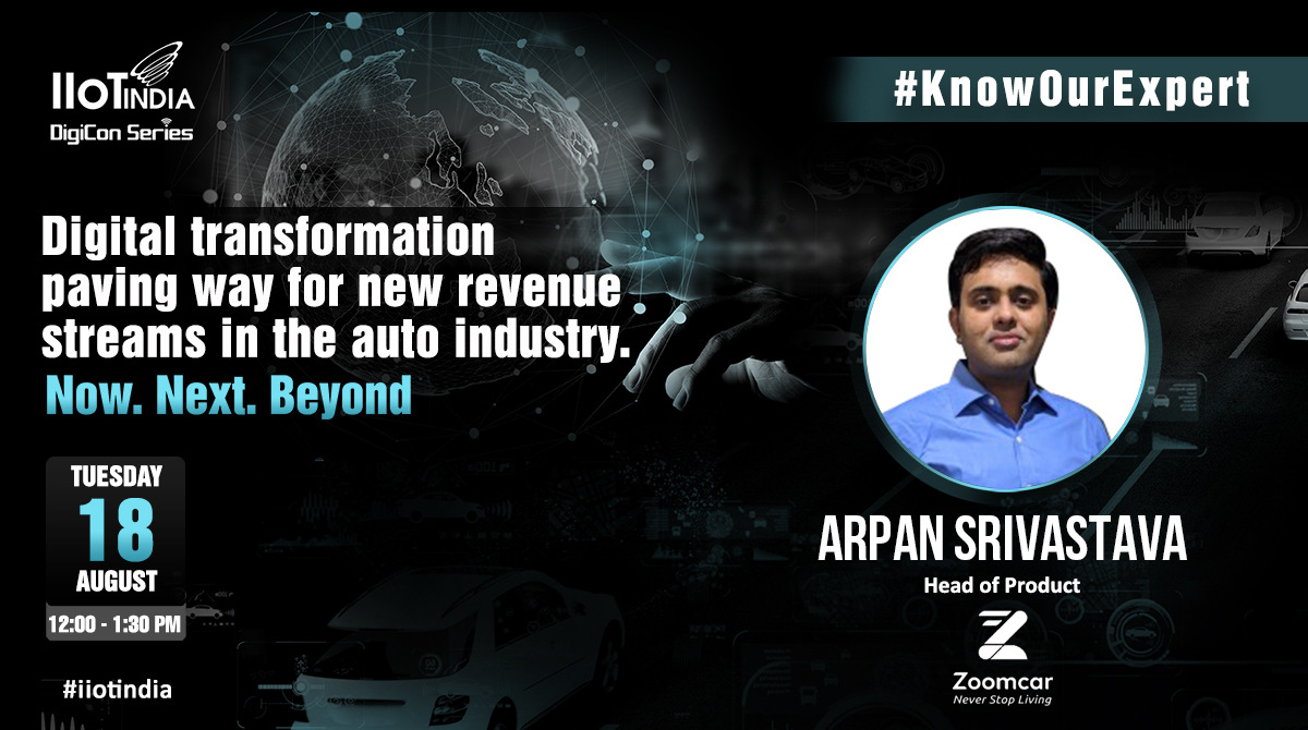IIoTIndia's tweet photo. #KnowOurExperts
Mr Arpan Srivastava leads the product management & UXD teams at Zoomcar & is passionate about building products which customers love and enjoy.
Hear him along with other #autoindustry experts share their experiences & learning.
Sign up now: https://t.co/cjAfUR2d2d https://t.co/1PlwKfYCmR