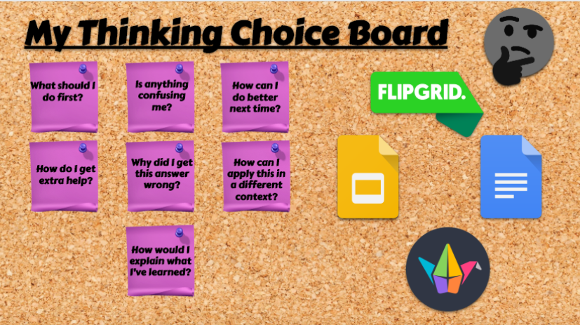 SammonSTEAM's tweet photo. Rituals/Routines are so important. Use a choice board with metacognitive questions and tech tools to promote student-directed learning. Inspired by @jaymctighe @edutopia. @KoehlerTara @JessicaTurnerNY @ASchout10 @ANikolaTech @wcsdtechdr @CristineBlake9 https://t.co/1Yk9XtgkC9