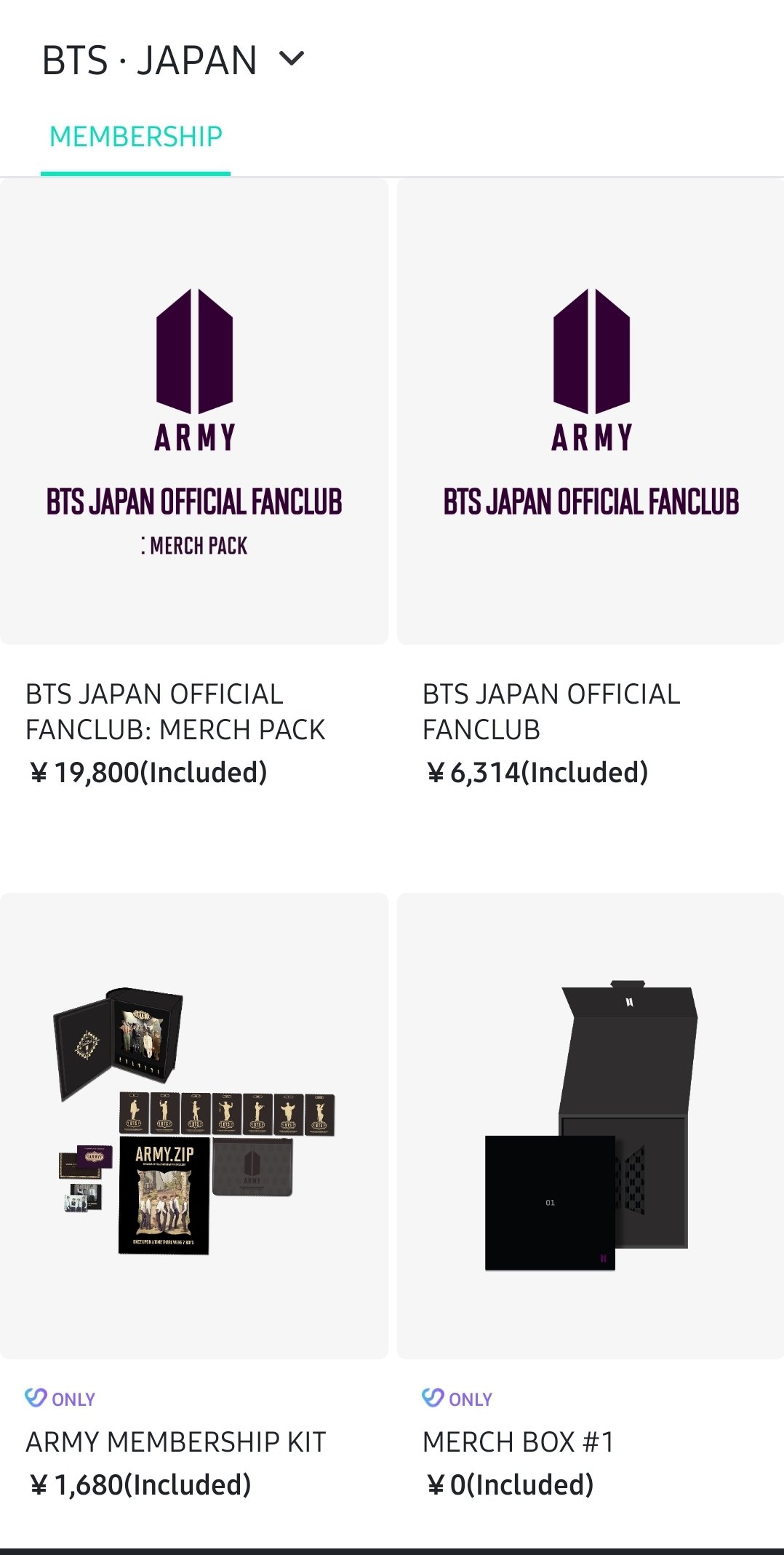 BTS ARMY MEMBERSHIP MERCH PACK 16 - A-KPOP