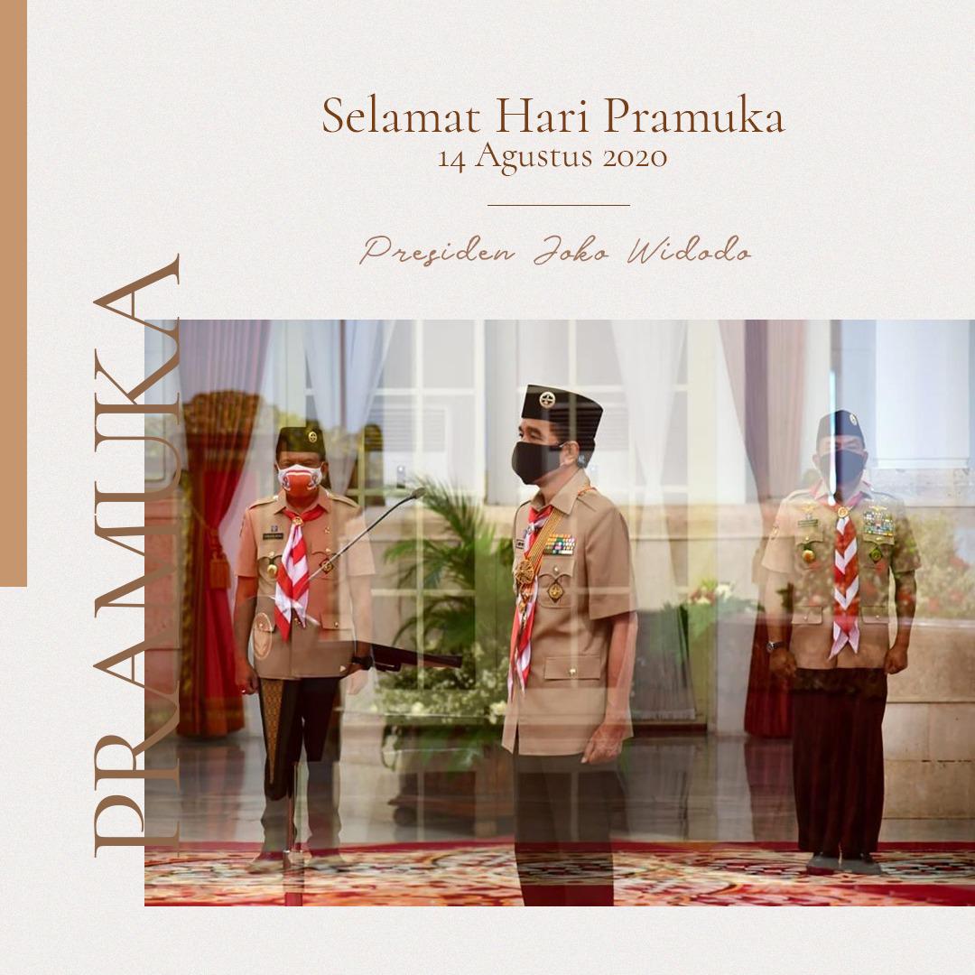 jokowi's tweet photo. Pramuka Indonesia adalah para pandu dengan jiwa dan karakter yang tangguh. 

Kepada mereka saya meminta membuat dua gerakan: gerakan kedisiplinan nasional yang mengajak masyarakat mengikuti protokol kesehatan, dan gerakan kepedulian nasional untuk saling membantu dan berbagi. https://t.co/5wYUmssEBH