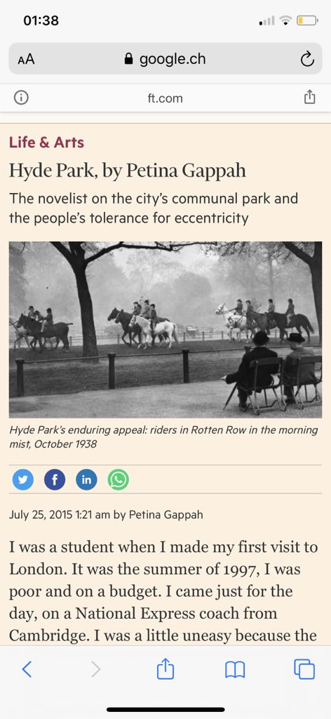 3/10 Over time Route de Roi became Rotten Row and it is now the only equestrian promenade in London. I had the pleasure of writing about Hyde Park and Rotten Row for the FT Life and Arts section back in 2015, as it’s one of my favorite places to sit and watch people and horses.