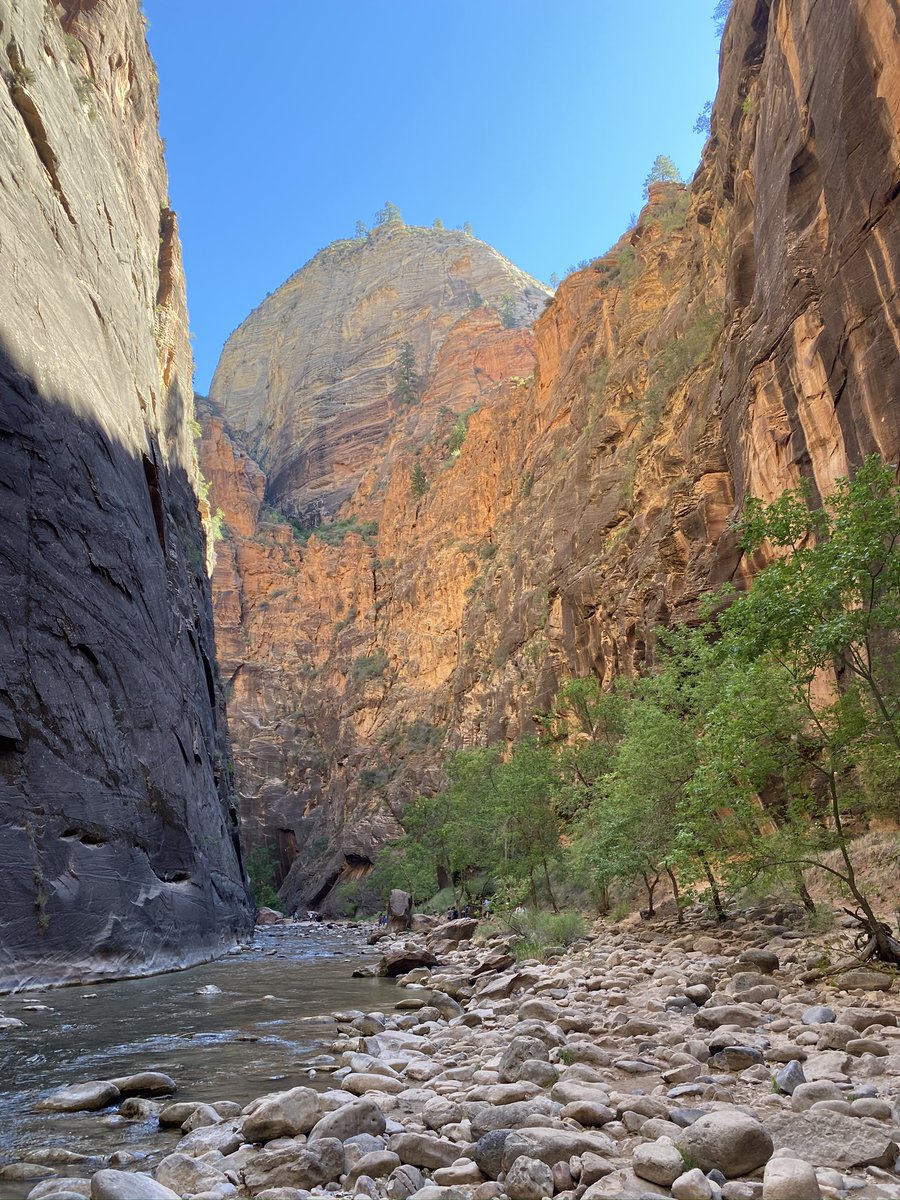 Went hiking in the Narrows yesterday in Zion National Park, easily one of the most incredible places on the planet. If you enjoy being out in nature or hiking even remotely, I& #39;d recommend Zion. Super lucky to live this close to it.(Photo Thread)1/13