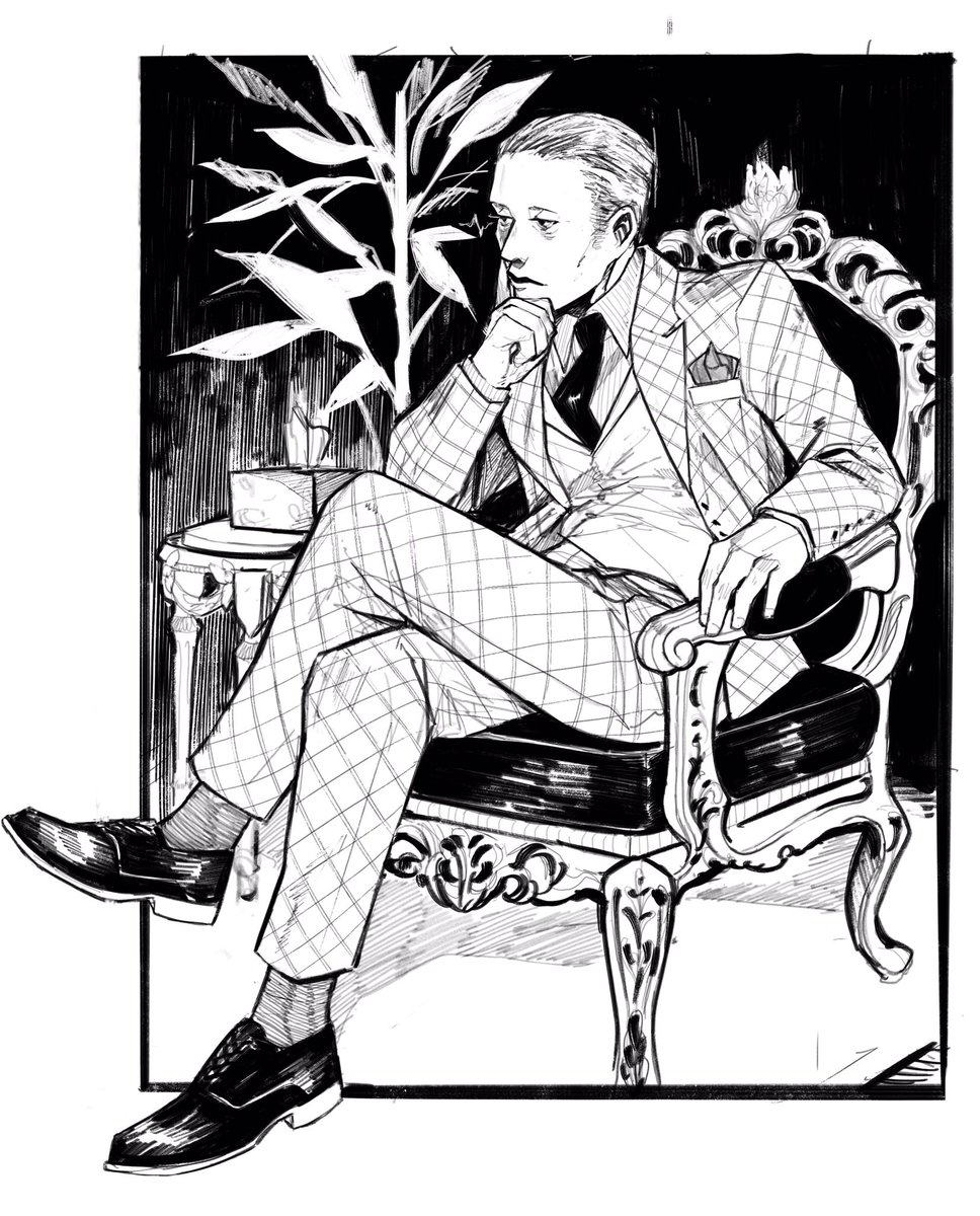 slasherstash's tweet image. Hannibal sketches today