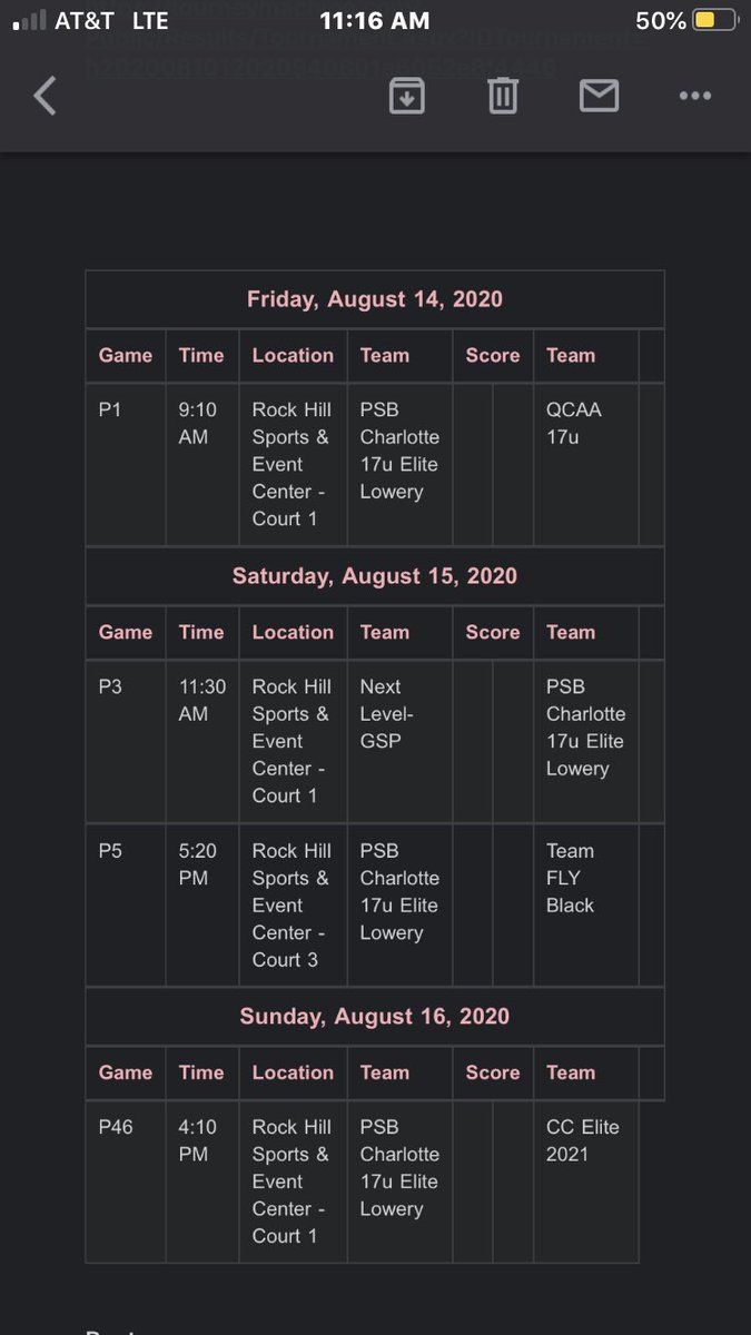 704chase's tweet image. Weekend Schedule @ Rock Hill Sportsplex