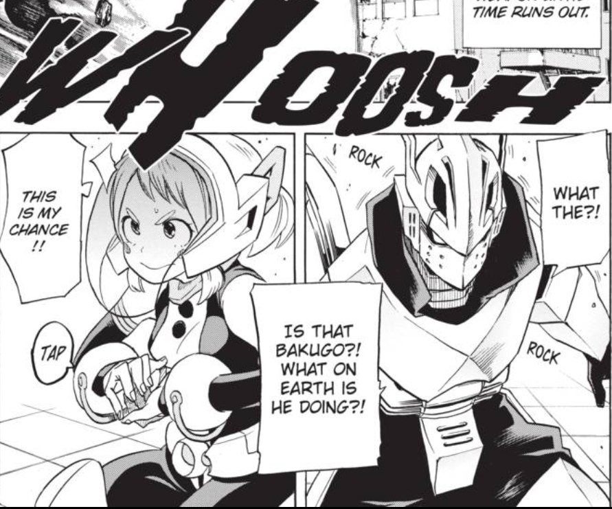 The wobbling seems to help Ochako find her footing in this fight--ironically enough.