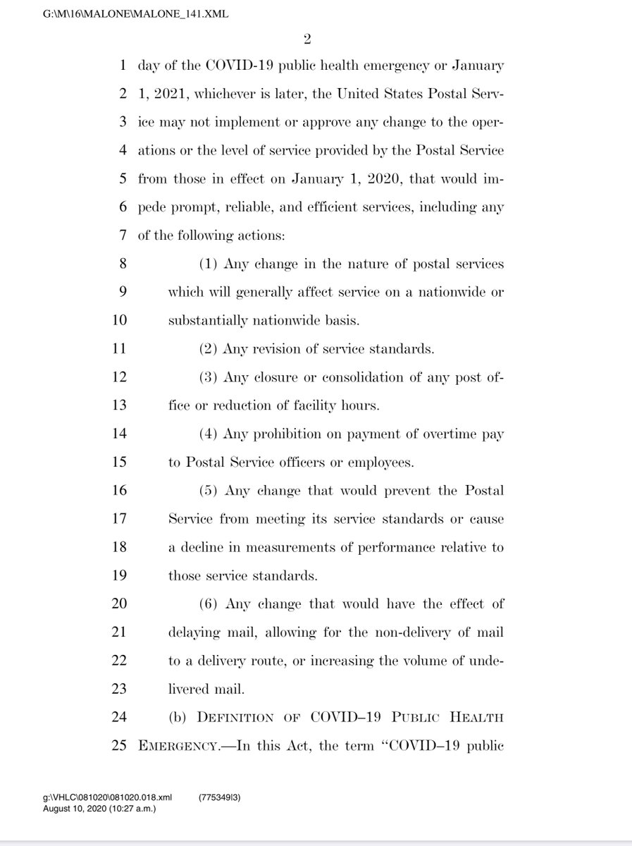 “ Our Postal Service should not become an instrument of partisan politics, but instead must be protected as a neutral, independent entity that focuses on one thing and one thing only — delivering the mail,"  @RepMaloney THANK YOU... https://oversight.house.gov/sites/democrats.oversight.house.gov/files/Delivering%20for%20America%20Act.pdf