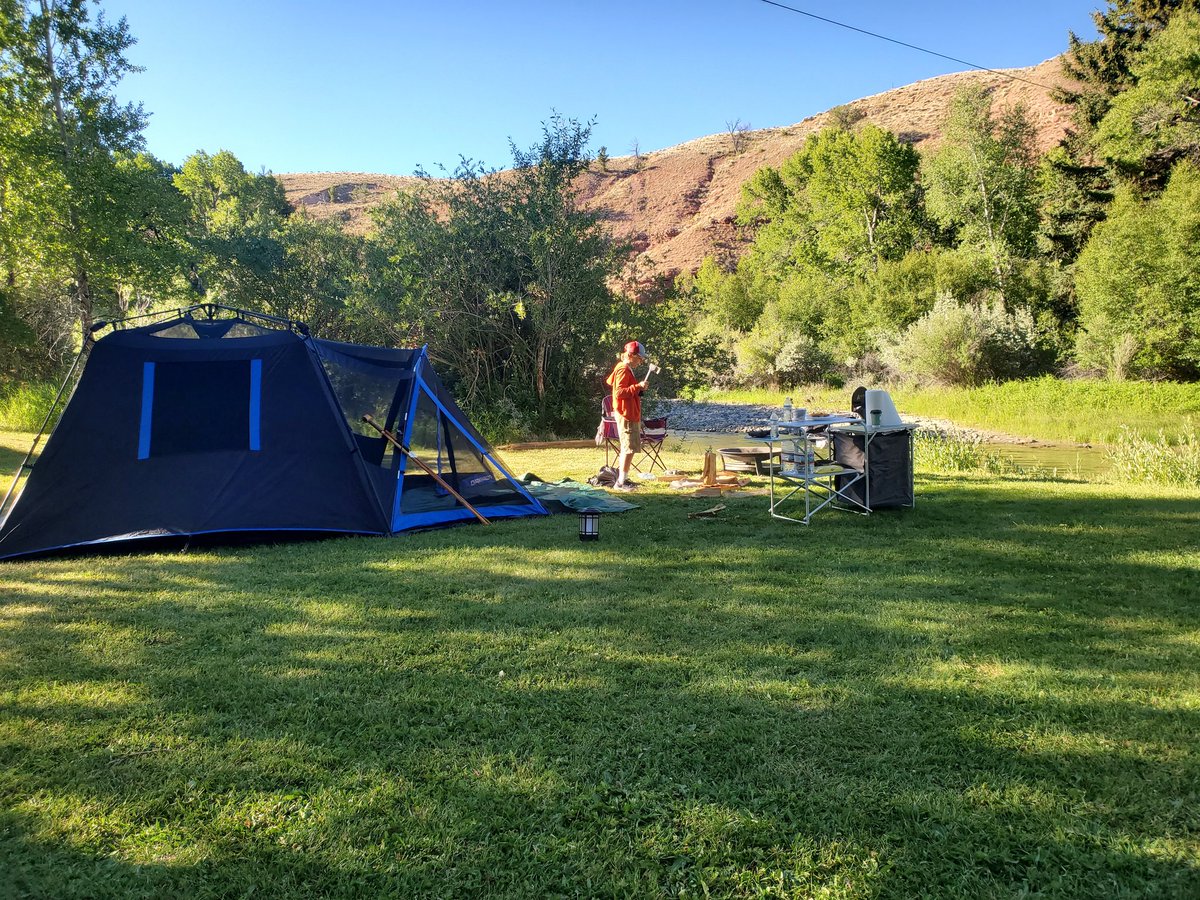 We got a great camping spot in Shoshone...on the river. Weather was gorgeous.