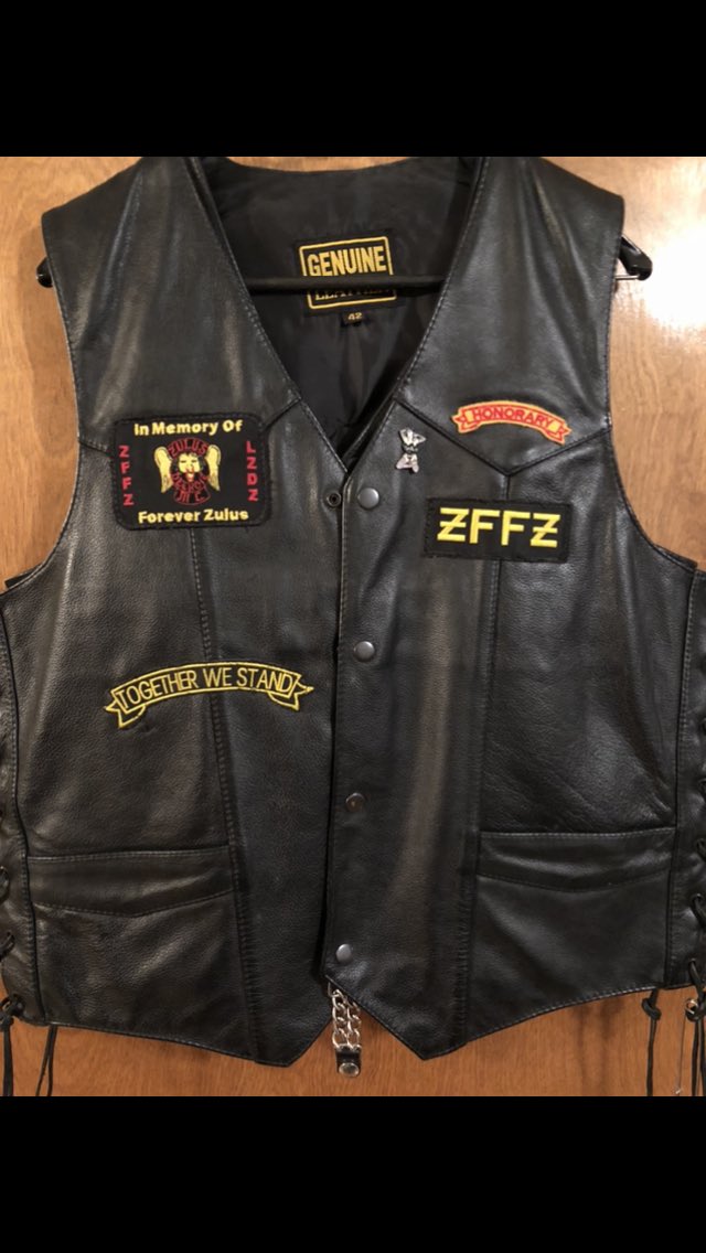 Sugar -You’re Pin was The First on My New Club Vest 45 more to Go &amp; a $50.00 Fine🤣Can’t be Afraid 💕