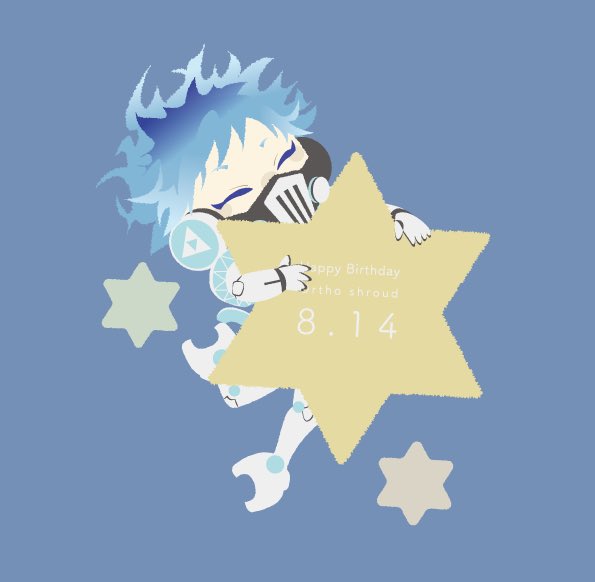 1boy male focus blue hair mechanical parts chibi solo star (symbol)  illustration images