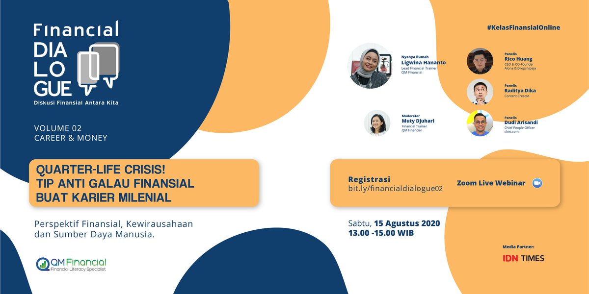 IDNTimes's tweet photo. Mau tahu tip anti galau finansial buat karier milenial?

Kita diskusikan bareng yuk di FINANCIAL DIALOGUE tgl 15 Agustus jam 13:00 WIB! bareng @QM_Financial
@mrshananto dan panelis seru lainnya

Daftar di >> https://t.co/kYR0ssPlEP
#KelasFinansialOnline #FinancialDialogue https://t.co/Otoe1CArt8