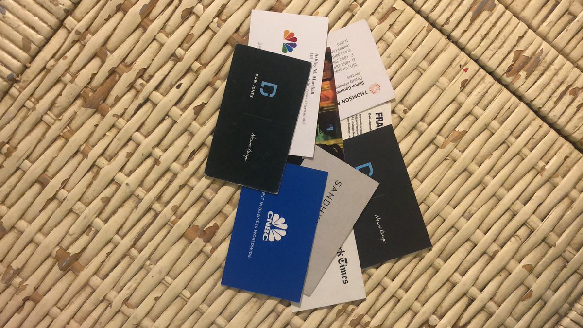 RachelChenDidi's tweet photo. What a surprise to find out business cards collected from the last year’s #aaja convention. #aaja2020 , we are all in Twitter now. https://t.co/2uysoYpNSp