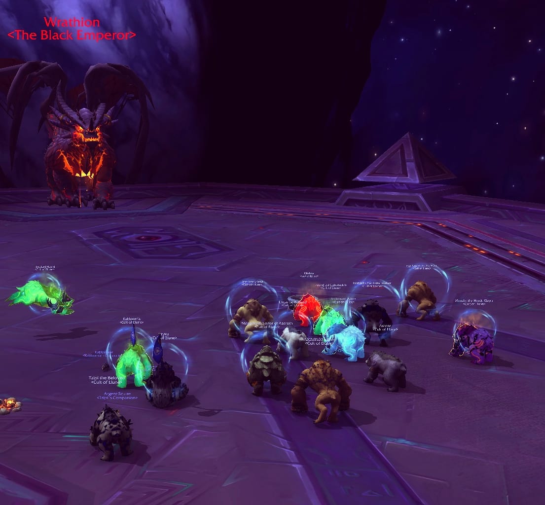 CultofElune's tweet photo. Ran an all bear heroic Ny'Alotha tonight. One of the perks of being druids. Plowed through the bosses! Rawr!! #allbear #alldruid #wowdruids #forelune https://t.co/oIlxs7koFF