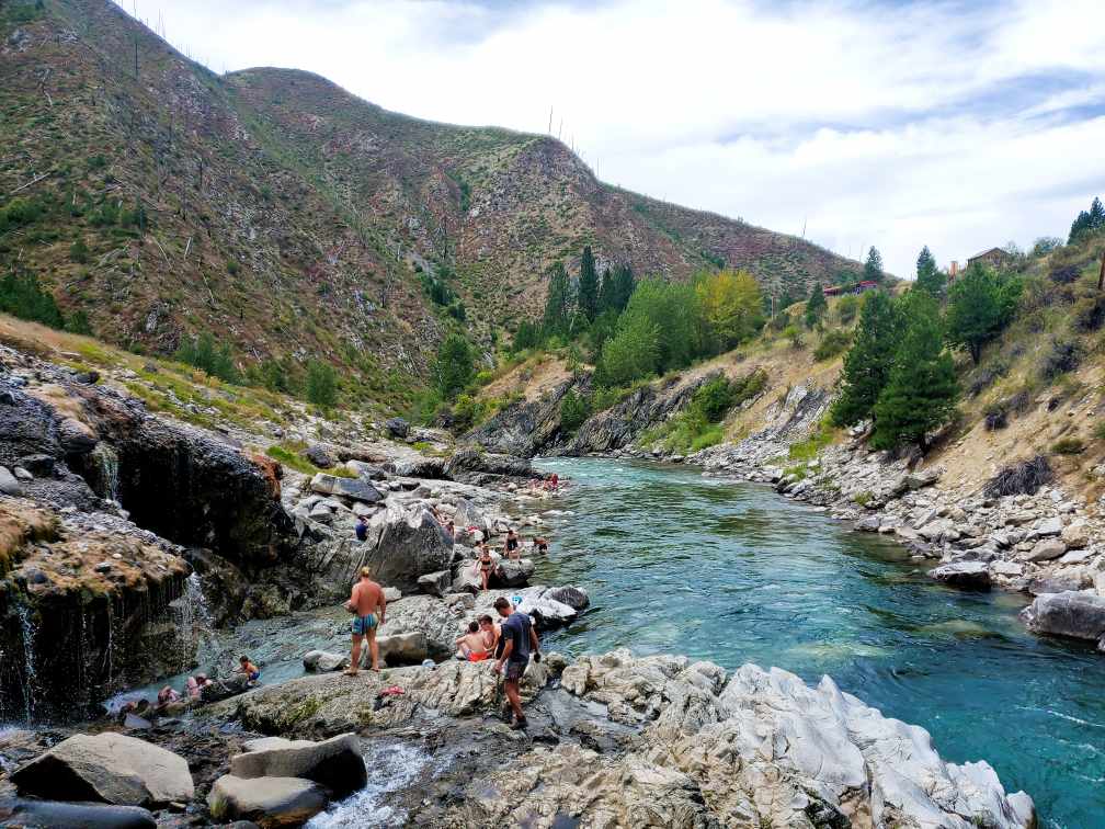 After we left Sawtooth we headed to WA. We came across a hot springs that emptied into pools at the edge of a river and stopped to swim. We avoided the people and kept to ourselves. It was glorious.