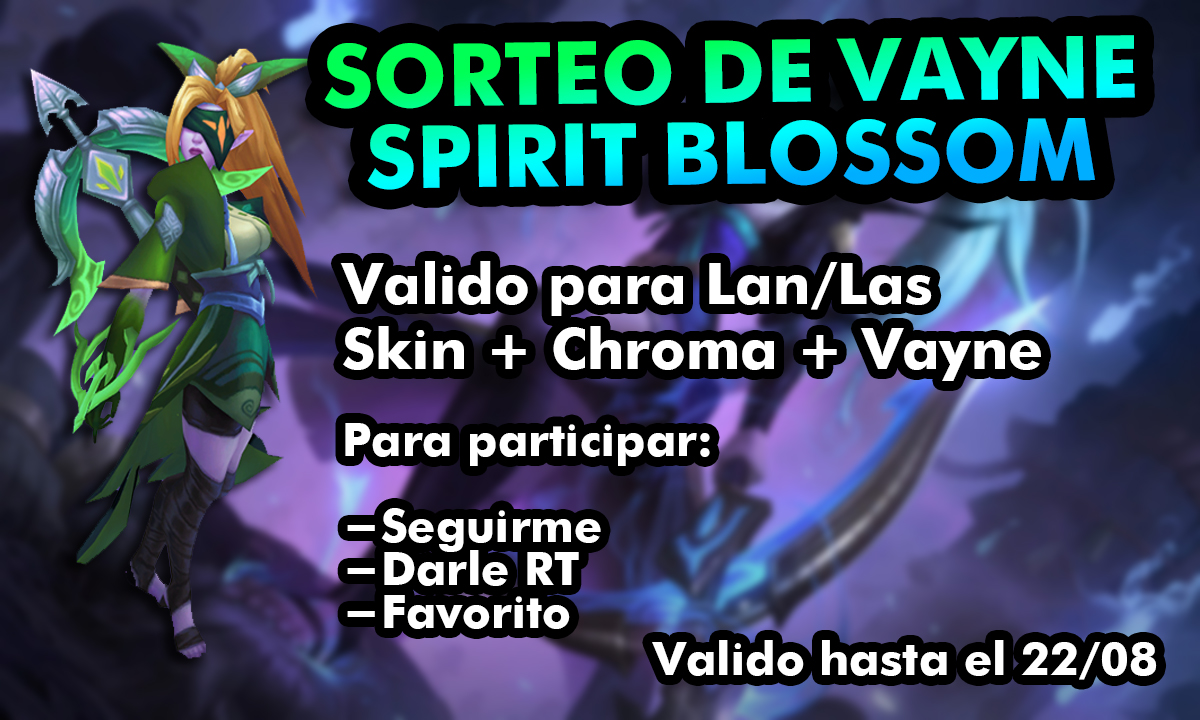 Oigan cñores, quieren Skin de Vayne?!. Sigan los pasos que aquí les dejo ;)

#LeagueOfLegends #LeaguePartner
