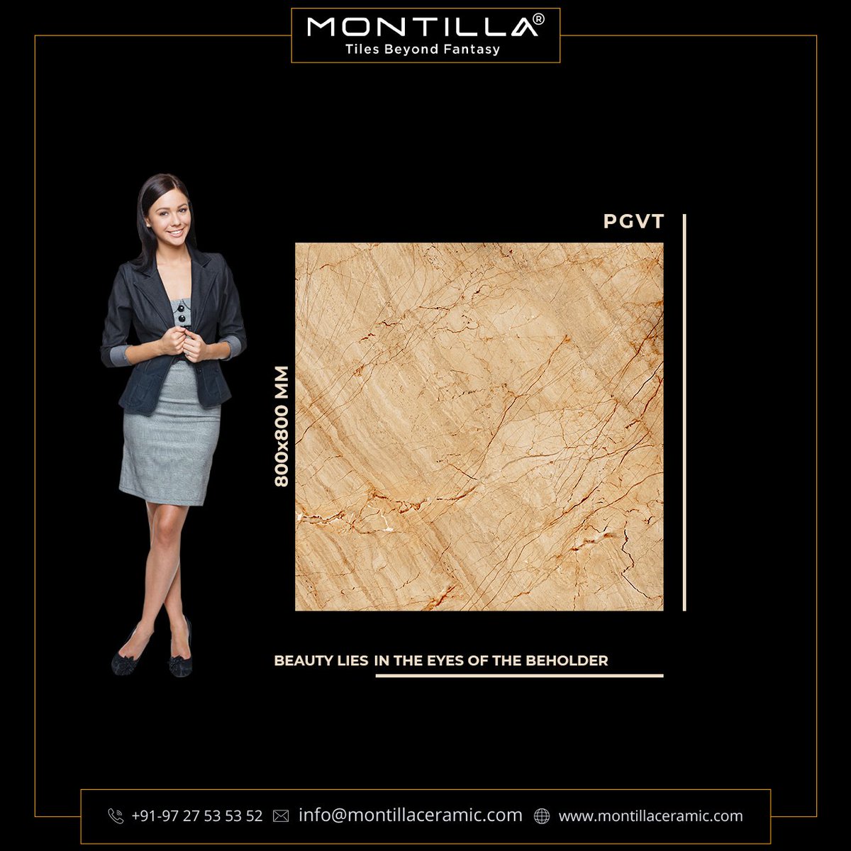 'Beauty lies in the eyes of the beholder.'

#montilla #montillaceramic #tiles #tilesbeyondfantacy #ceramic #ceramictiles #GVT #slab #800x800mm #newcollection #export #exportdesign #floortiles #interiordesign #porcelaintile #buildingmaterials #architecture #polishedtiles