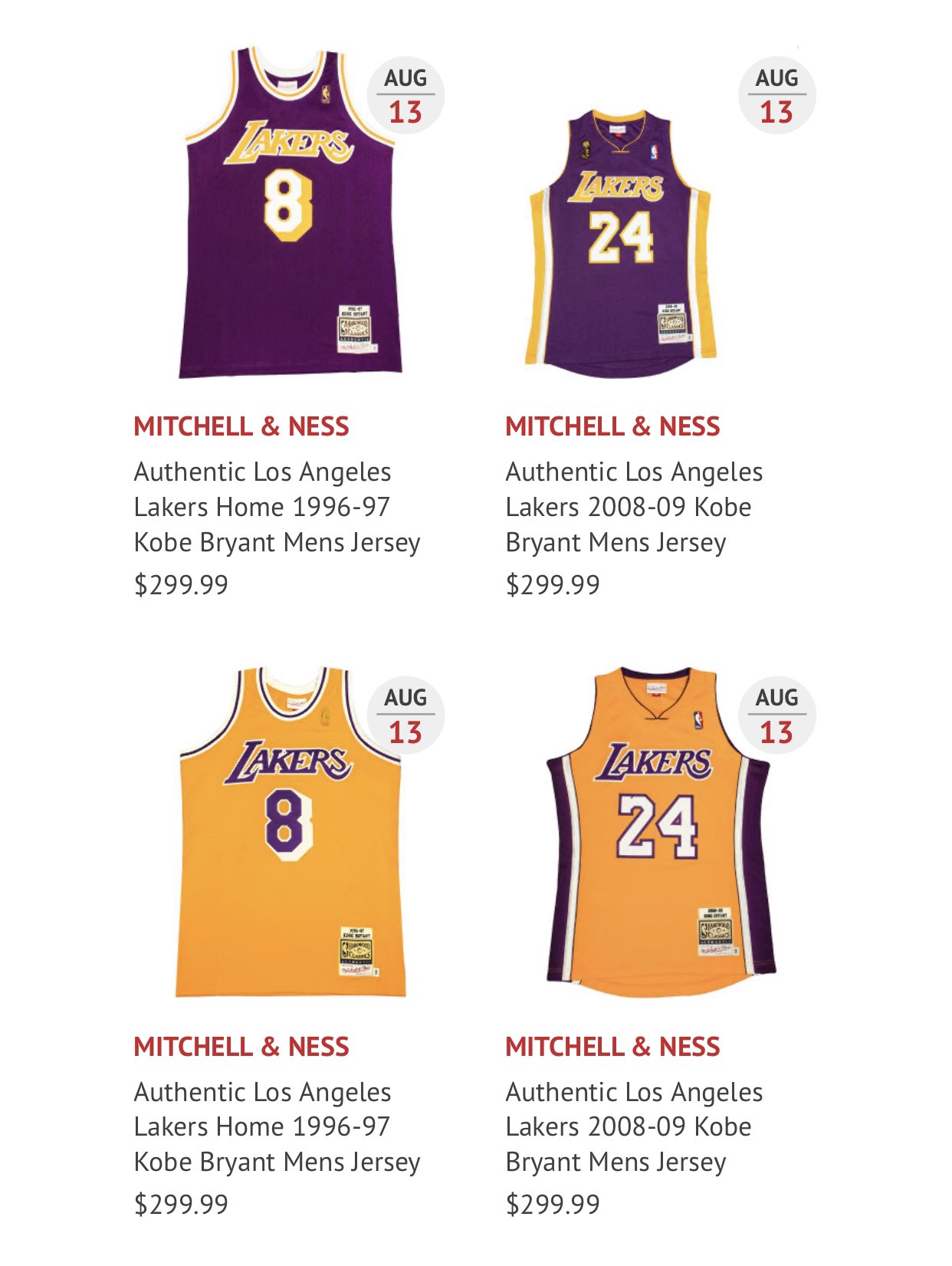 Mitchell & Ness Authentic Jersey Los Angeles Lakers Home 1996-97 Kobe Bryant