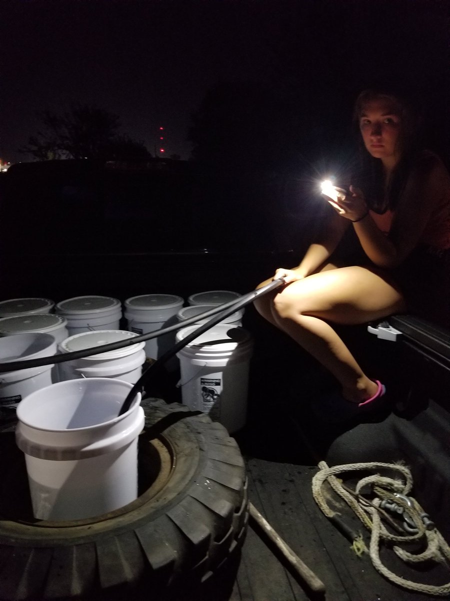 Country life- no power, no water since the massive storm hit on Monday.  Late night water run to fill buckets for our country neighborhood to flush toilets and to boil for washing dishes, cleaning...#Iowastrong!