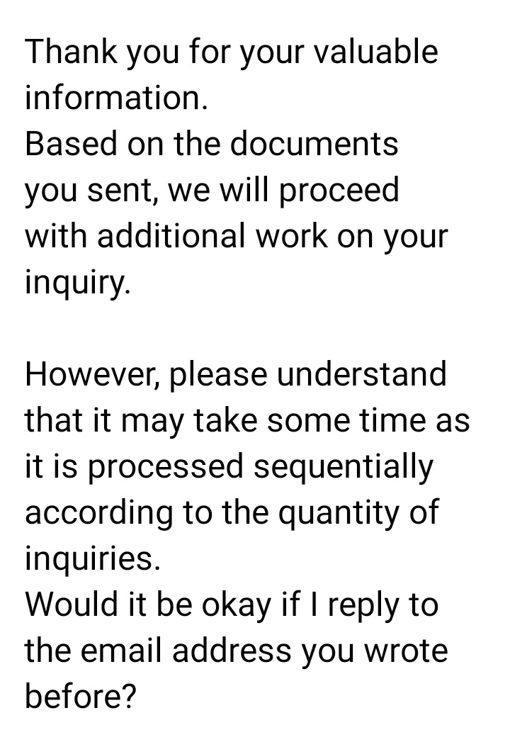 After sending your documents to them, you will receive this from them. Compared to the last two procedures you've done, you will need to wait longer to this as this is the last procedure and the most important one.