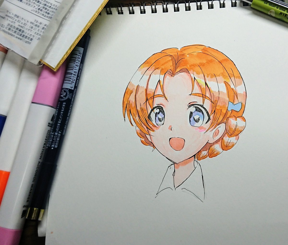 あれこれ塗り方を試しながら ミカさん練習してみました ココ のイラスト