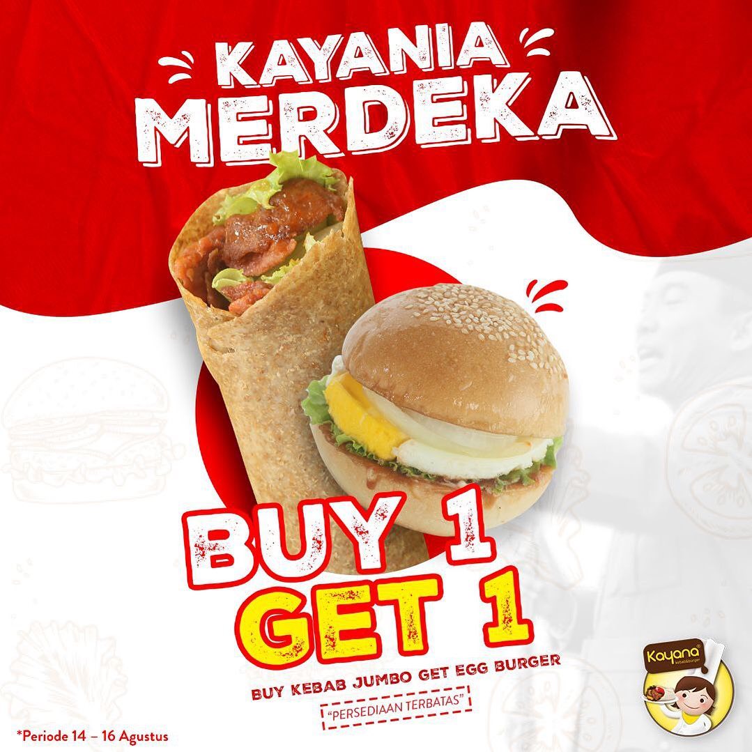 KebabKayana's tweet photo. Kabar gembira buat semua Kayania nih. . . .
PROMO BUY 1 KEBAB JUMBO FREE 1 EGG BURGER
Buruan ke outlet #KebabKayana favorit kalian. https://t.co/7m9PbmM7p5