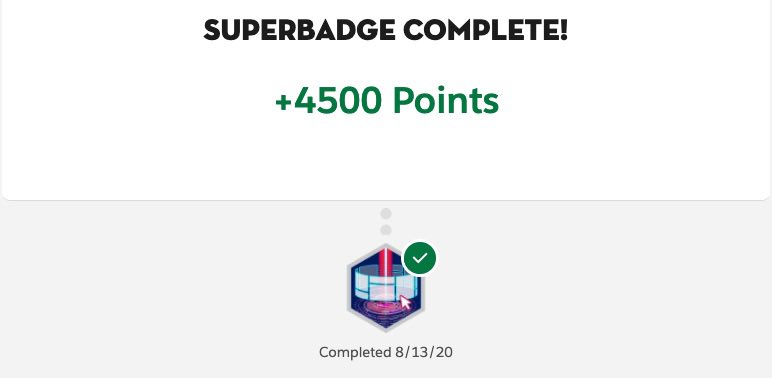 SFDCSteph's tweet image. Hooray!  The App Builder Super Set is complete. I think I’m about ready to take the certification exam. @trailhead