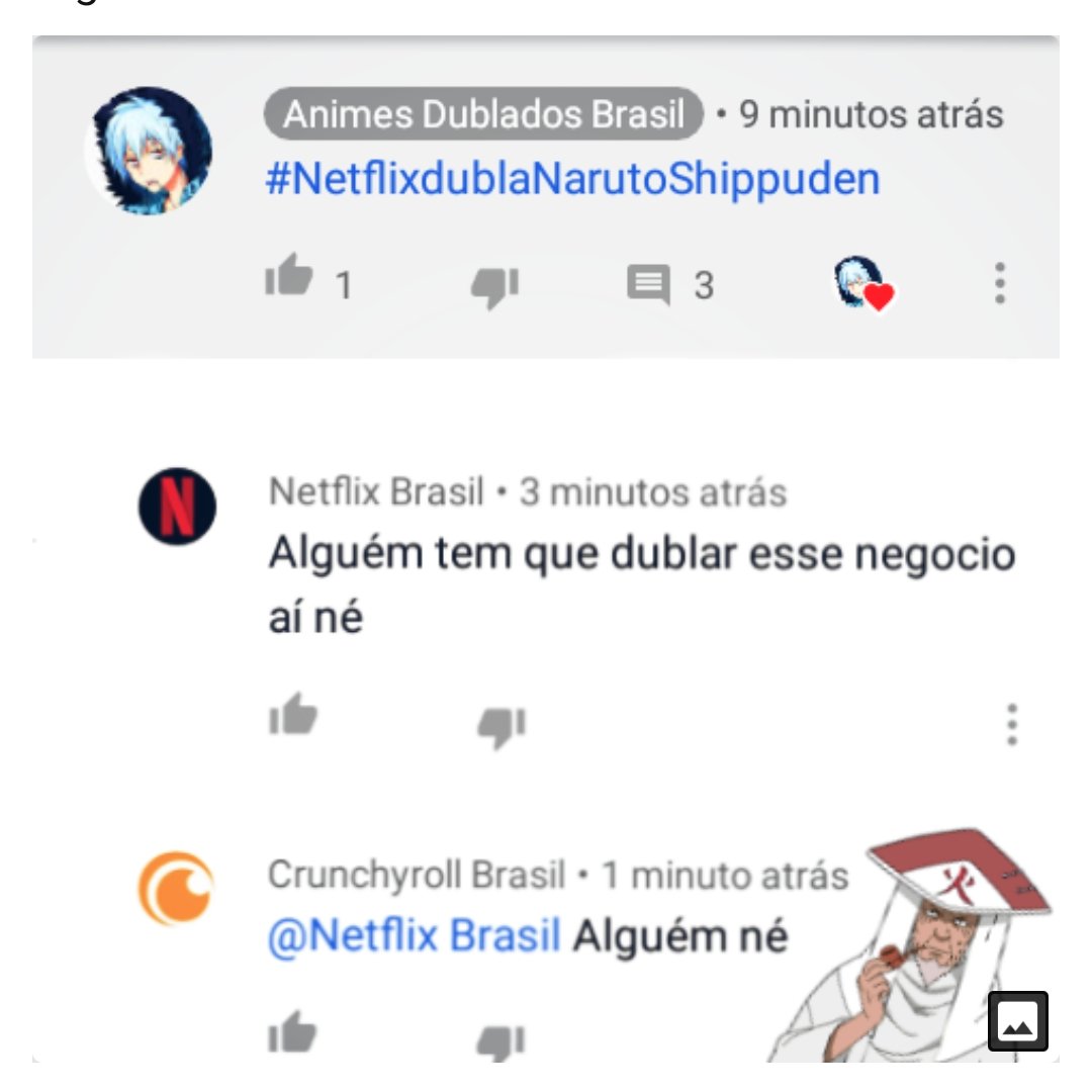 maged42455529's tweet photo. #NetflixDublaNarutoShippuden 
Naruteiros olhem kkk ha 5 min 13 de ago 2020 postaram isso https://t.co/zvmr0tyo2L
