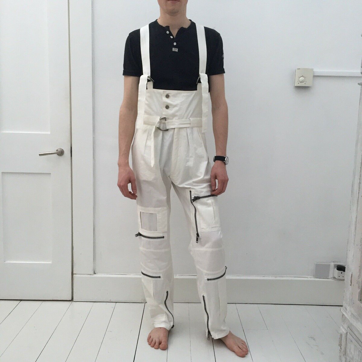 white dungarees mens