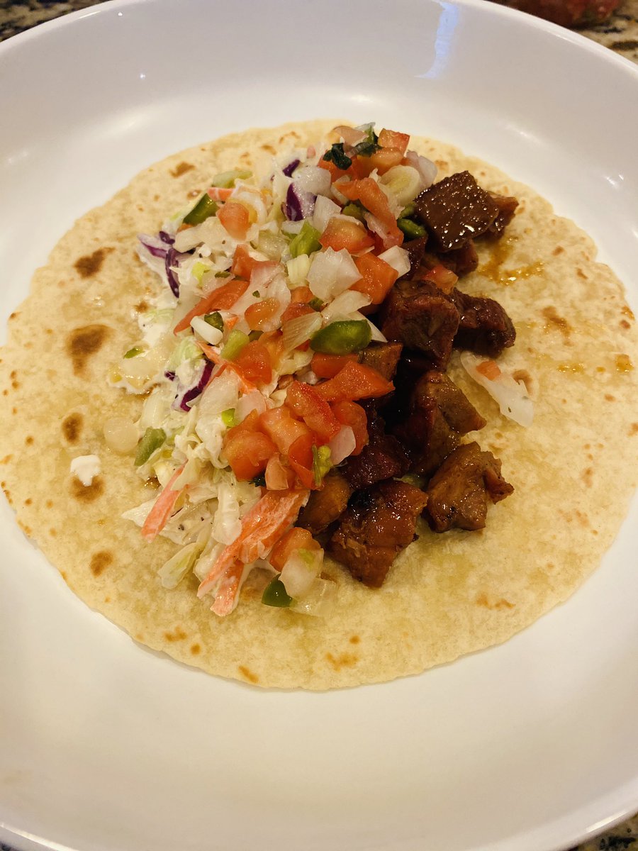 hatfieldpc's tweet image. BBQ pork taco with a dill pickle slaw