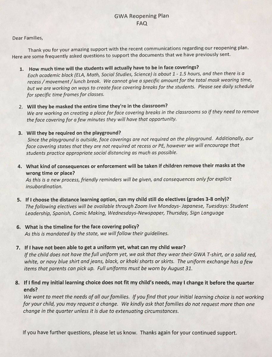 Communication is the key for a successful return to In-person Learning on August 17.  Thank you Edkey Task Force for your amazing guidance and support through this process. #gwa #edkey #TeamworkMakesTheDreamwork