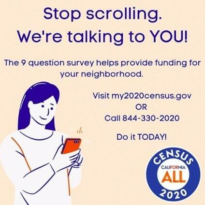 Hey! You! We’re talking to you! Stop scrolling and visit my2020census.gov to fill out your #2020Census today!
Cred: Ca Census
#IECounts #2020Census #Census #HasmeContar #CountMeIn #CMCCounts instagr.am/p/CD2ykYfDWi0/