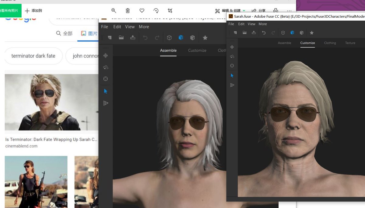 #LindaHamilton #SarahConnor #FanArt #TermintorDarkFate 
I've been working on the 3D model of this awesome old lady!

Love her so much❤

After finishing this model, I'll make dance video for the 3 women (3D model) from TDF. Yey!