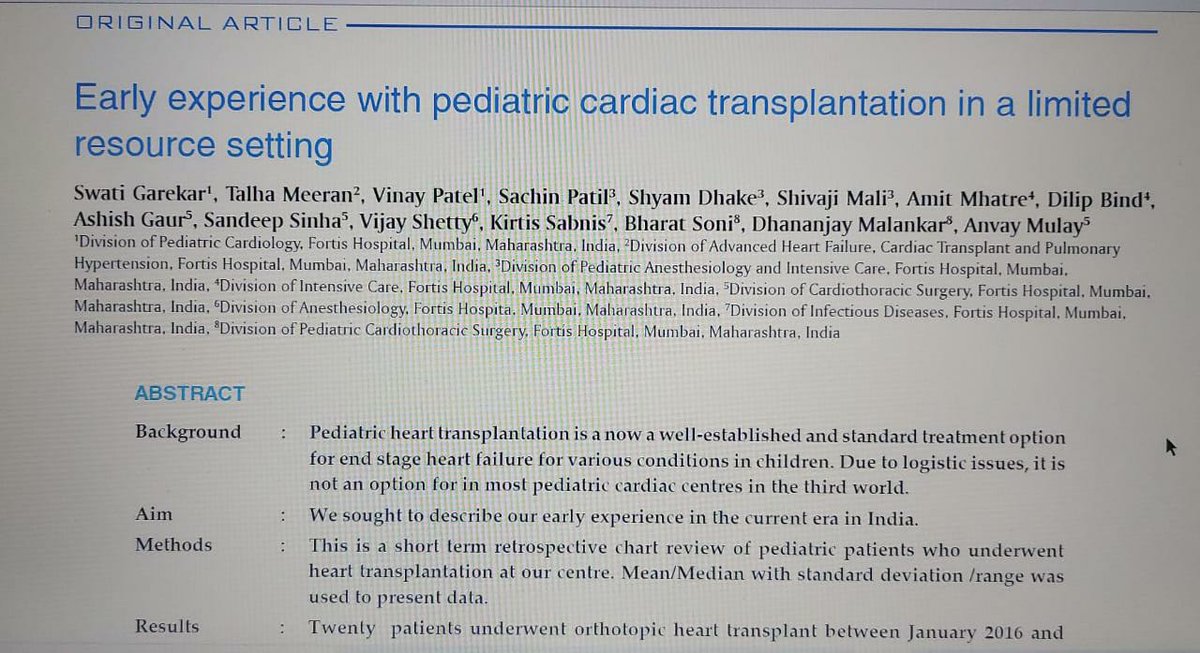 swatigar's tweet image. annalspc.com/text.asp?0/0/0… here is the link to our institution's experience with pediatric heart transplantation. I hope it gives a good idea of the current scene here. This is a repost from a month ago; my original tweet got deleted inadvertently.