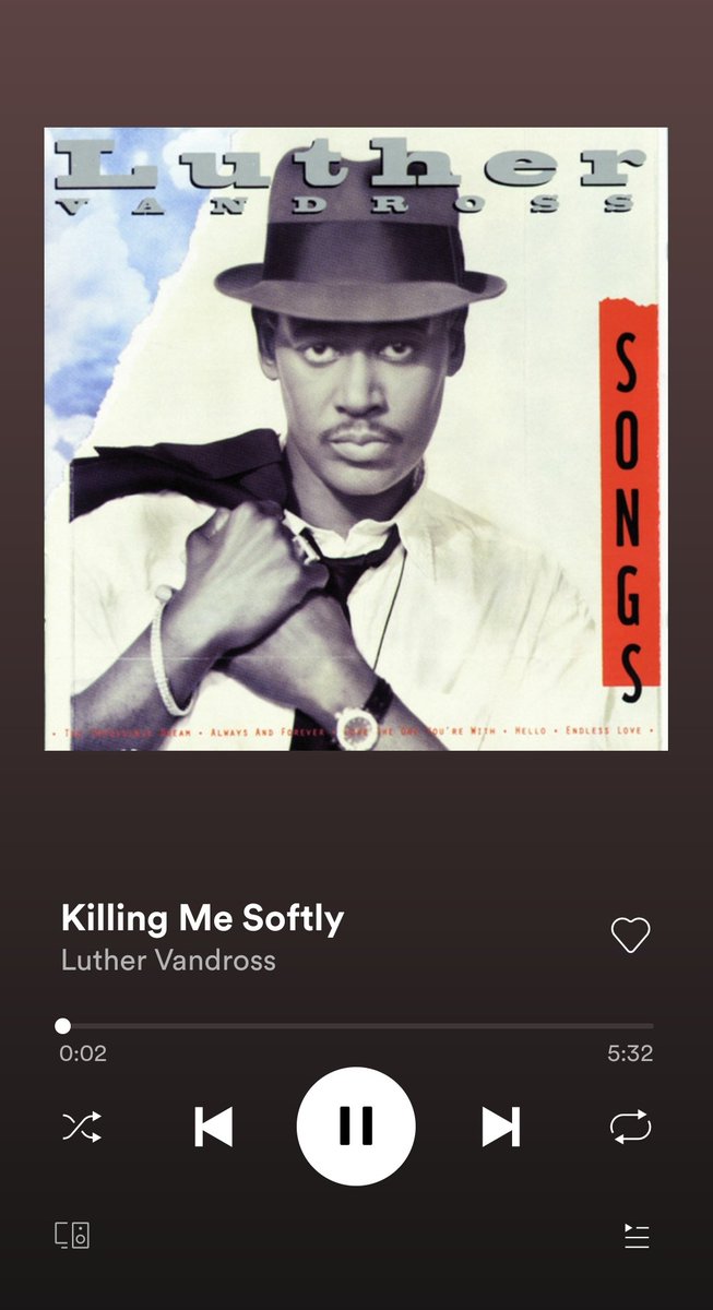 Killing Me Softly by the Fugees reminded us of Ms. Lauryn Hill's vocal prowess. Originally brought by Ms. Roberta Flack who inspired Luther Vandross and so on it went  #FridayLituations