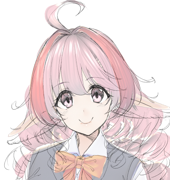 今こんな感じにスクショを下書きに描いてみてる。輪郭と耳の位置が完全に手書き。顔を書くときに頭の大きさとかの配置バランスを結構手こずるので、ここを一発で描けるのはすごい楽。長い耳は角度によって見え方がぜんぜん違うから直したい🐰🐰🐰 