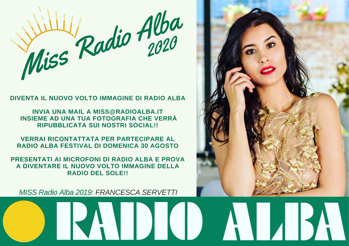 radioalbalive's tweet photo. Diventa il nuovo volto di #RadioAlba! https://t.co/yIl4tllsfZ