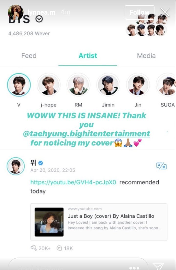 Small artists thanked Taehyung several times for recommending their songs. This is amazing how Taehyung recognizes real talent & his intention is always to bring joy & opportunities to other small independent artists.