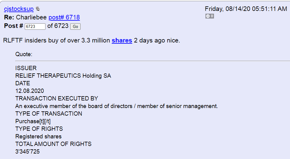 sprtcrdlui's tweet photo. Insiders Buy 3.2 mil shares of $RLFTF After #COVID19 Test Results  $RLFTF $IGEN $GAXY $CCTL $BRTXQ $IDEX $XTRM $RBII $OPTI $JADA $RNWF $NVAX $BA $PBI $KODK $KNDI $SRNE $NFLX $M $DIS $IBIO $EWLL $NIO $NKLA $AAPL $MARK $MCRB $USO $MRO $GE $AMD $MSFT $TSLA $FB $AMZN $MARA https://t.co/aeM73Ry5hq