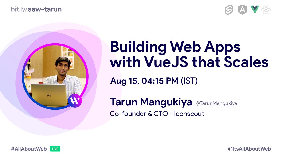 SiddAjmera's tweet image. Citizens of the #web, we&apos;re hosting 4 amazing speakers tomorrow at &quot;The #Perf Sprint for Web&quot;. They&apos;ll be talking about @angular, @reactjs, @vuejs, &amp;amp; @sveltejs.

Subscribe here: bit.ly/aawYouTube
Hit the 🔔 to get notified.

#Angular #reactjs #vuejs #sveltejs #javascript
👇