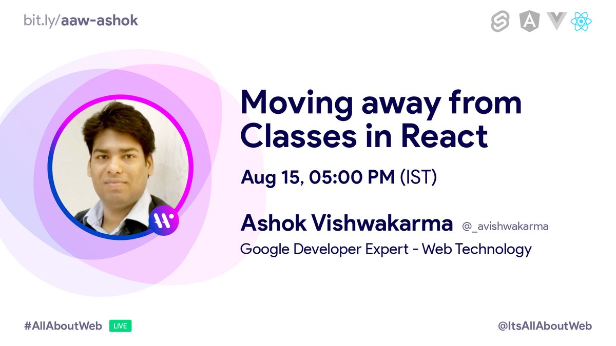 SiddAjmera's tweet image. Citizens of the #web, we&apos;re hosting 4 amazing speakers tomorrow at &quot;The #Perf Sprint for Web&quot;. They&apos;ll be talking about @angular, @reactjs, @vuejs, &amp;amp; @sveltejs.

Subscribe here: bit.ly/aawYouTube
Hit the 🔔 to get notified.

#Angular #reactjs #vuejs #sveltejs #javascript
👇