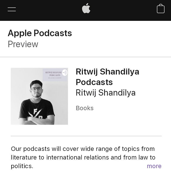 Ritwij Shandilya Podcasts are now available on Apple 🍎