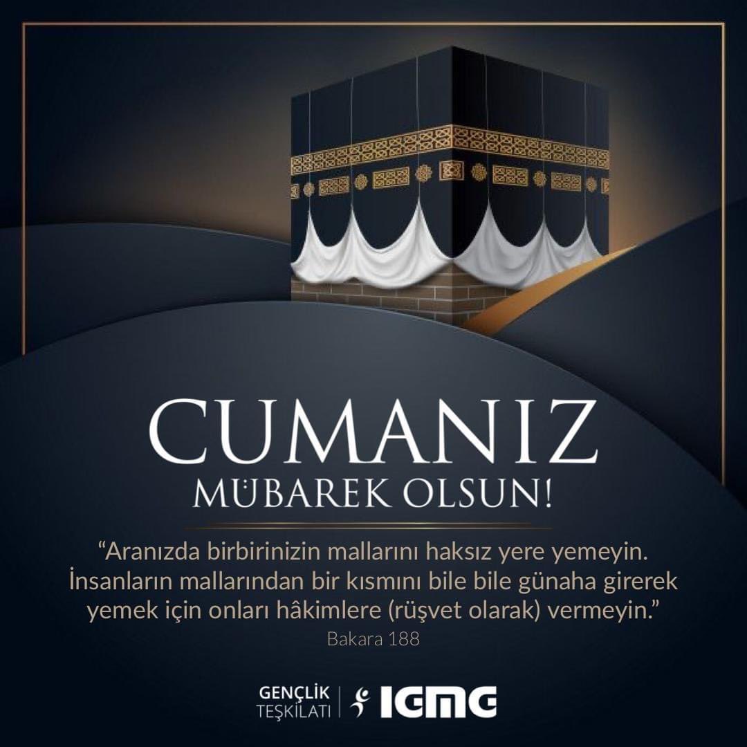hayırlı cumalar: 🕌  “Aranızda birbirinizin mallarını haksız yere yemeyin. İnsanların mallarından bir kısmını bile bile günaha girerek yemek için onları hâkimlere (rüşvet olarak) vermeyin.” Bakara 188

#igmggenclik #igmg #genclik #cuma #cumanizmubarekolsun