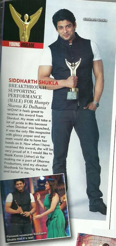  @sidharth_shukla Stardust Award for Breakthrough Performance – Male. #SidharthShukla  #SidHearts