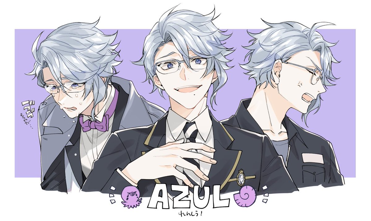 mole under mouth male focus glasses mole 1boy formal bow  illustration images