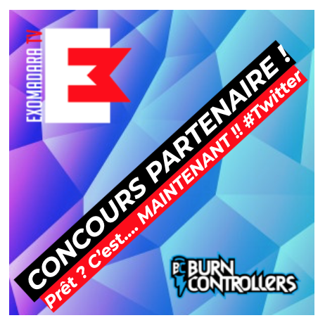 Hello 
Jeu concours 
Pour gagner votre manette « EXOMADARA TV  » Jeu vidéo
LES CONDITIONS : 
-liker et retweeter le post (Attention on check !!) 
-s’abonner à <a href="/BurnControllers/">Burn Controllers</a> et <a href="/exomadaratv/">ExoMadara</a> 
-identifier 2 potes 
-résider en France ou en Belgique 
TIRAGE AU SORS LE 28/08 🍀🍀