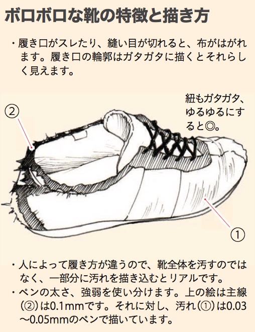 玄光社 超描けるシリーズ בטוויטר 超描ネタ帳 ボロボロな靴の特徴と描き方 そのキャラクターがどんな靴を履いているかで 見えてくる人間性があるはずです はやまさん 摩耶薫子さん K Maya 著 魅力的な靴 足元を描く より T Co Anogqyfbfe 超描